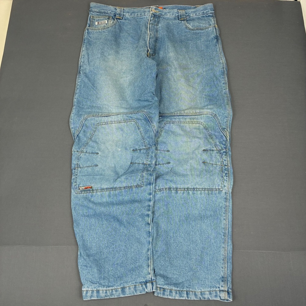 Icon Barrier Double Knee Denim Fleece Lined Pants Men's Size 40x33 Asphalt